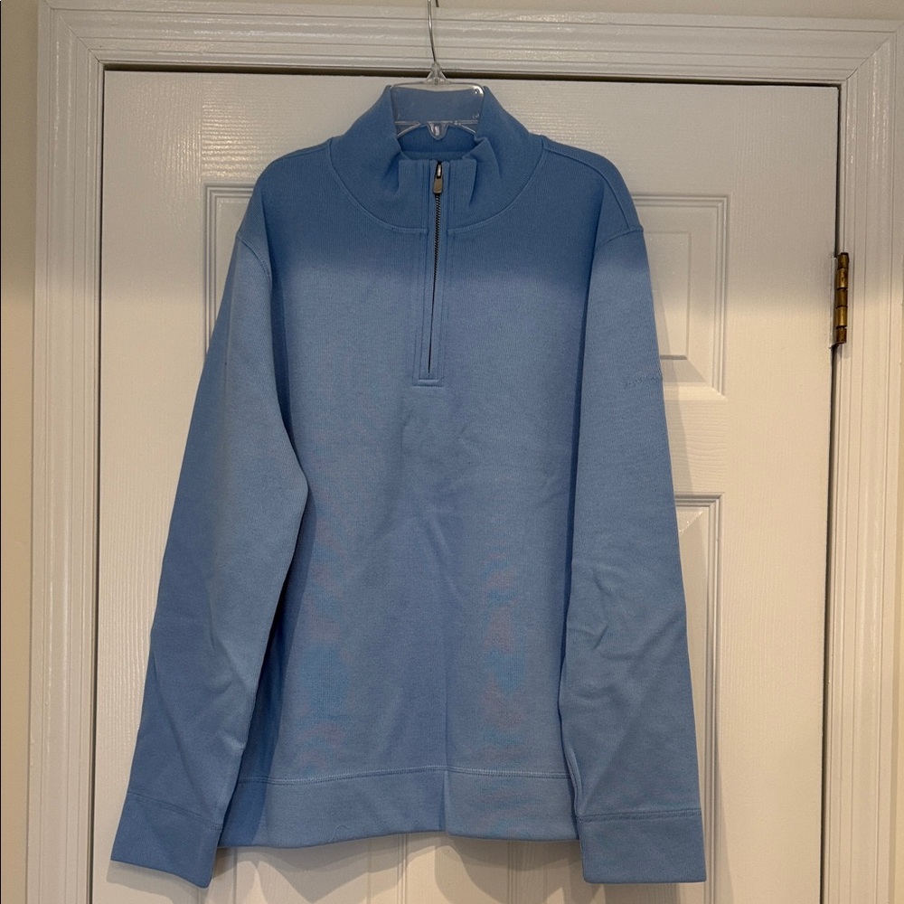 Faconnable Light Blue Zip-Up Sweater